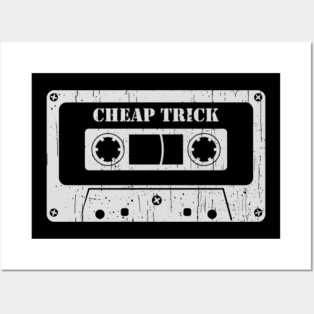 Cheap Trick - Vintage Cassette White Wall Art by FeelgoodShirt